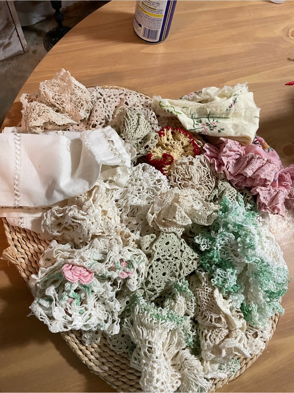 Assorted Crochet and Lace Trim Bundle in Cream, Pink, Green - Unbranded 19 piece